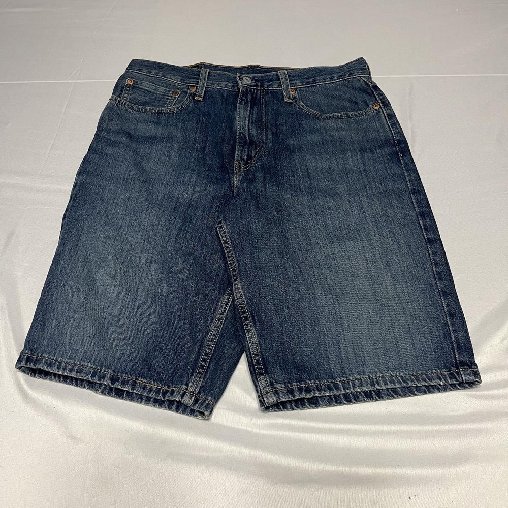 Levis 469 Baggy Loose Shorts Mens Fits 32 Dark Wash Denim Jort Skate Retro